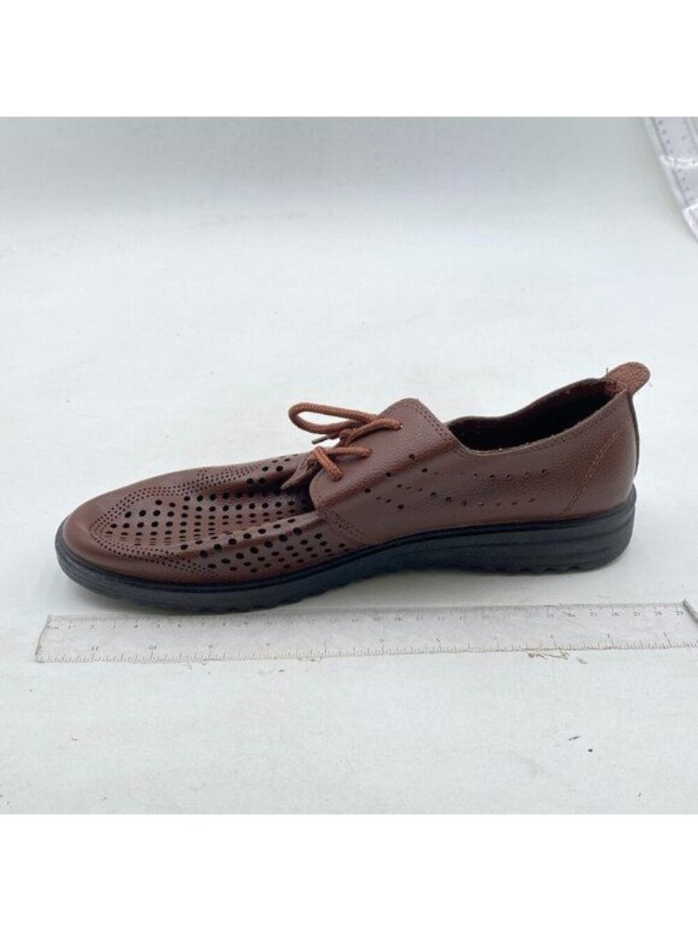 Men's Genuine Leather Loafer Shoes Slip On Soft Breathable Stitching Shoes Brown